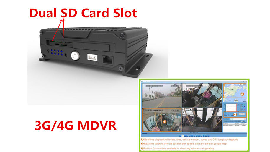 4 Channel Full HD 256GB SD Card AHD Mobile DVR Built In GPS 3G 4G WIFI