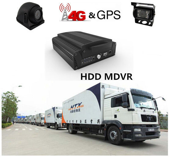 4G H.264 Real-time HDD 4Ch 720P AHD Mobile DVR For Truck / Bus / Taxi