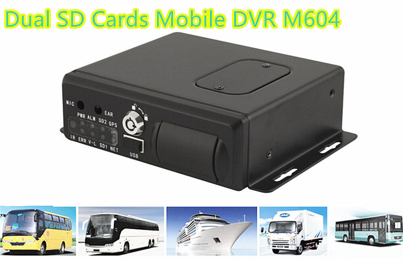 H.264 Dual SD Cards 3G WIFI Car 4 channel Mobile DVR With GPS Tracking
