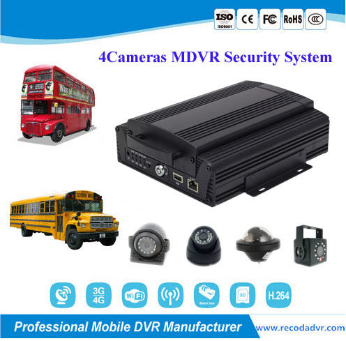 720P Truck School Bus 4 Camera Car DVR Security Monitoring System