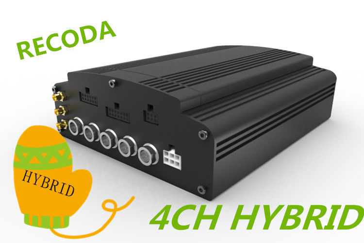 Hard Disk SD Card 4 CH hd blackbox car dvr , vehicle camera recorder AHD HYBRID