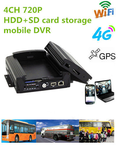 720P Resolution Full HD Vehicle DVR With 3 / 4G GPS WIFI G- Sensor , 10V - 36V Power