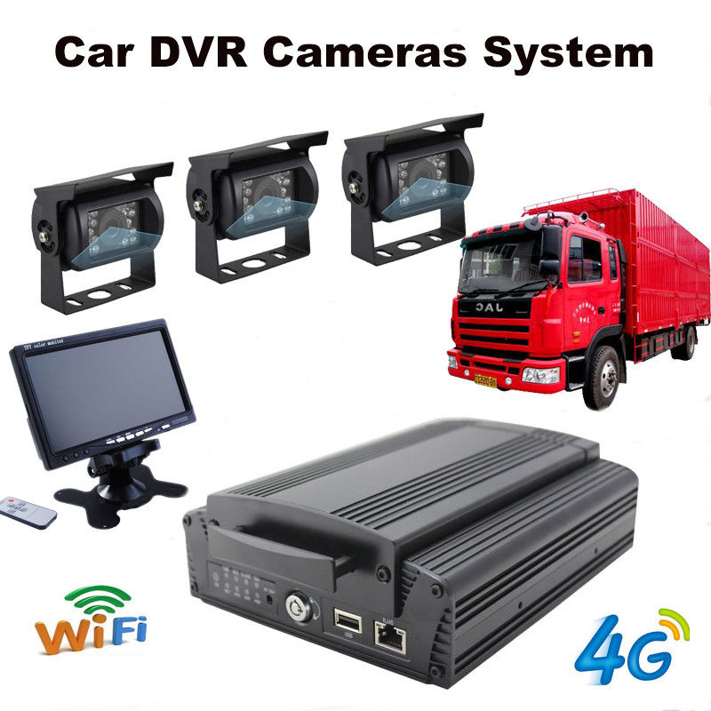 4Ch Hard Drive Car Dvr Recorder System With 3G / 4G / GPS / WIFI / G-Sensor